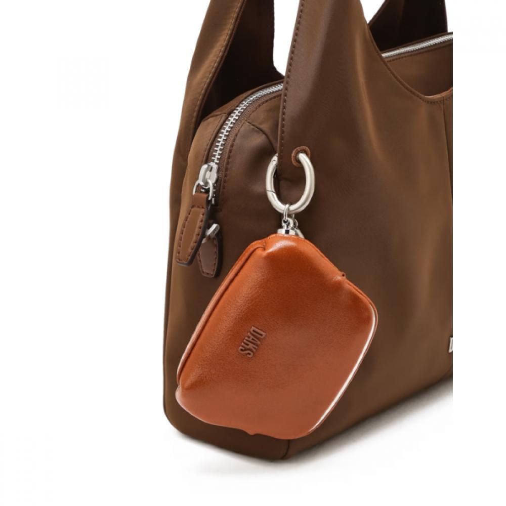 DakS Women S Cowhide Nylon Tote Bag Brown Dcba6f040w2