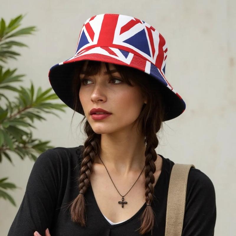 Patriotic Star Fisherman Hat Sun Protection Lightweight Adjustable For Outdoor Activities Beach Vacation