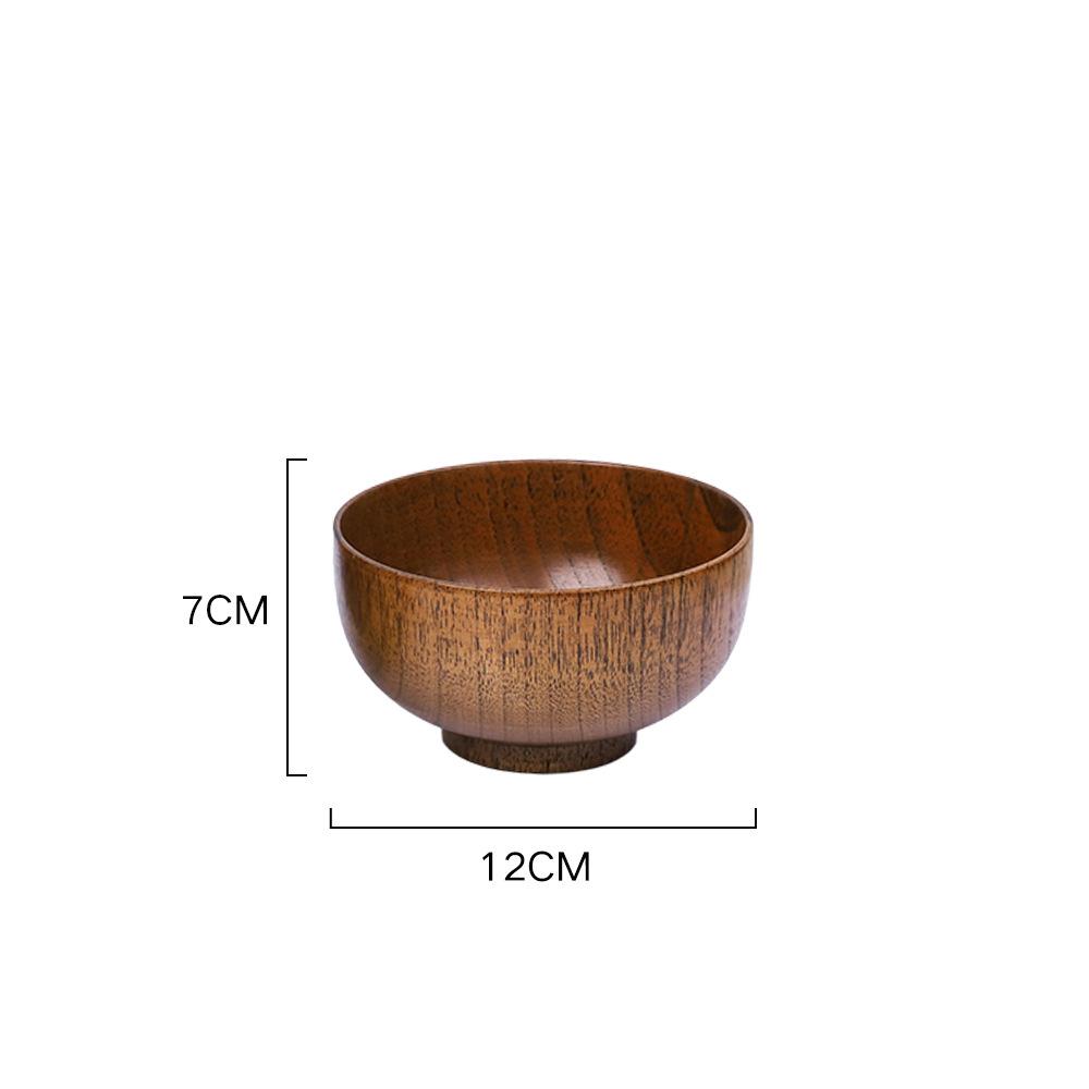 Natural Vintage Wooden Bowl Fruit Salad Bowl Noodle Rice Soup Bowl Craft Decoration Kitchen Utensil Tableware