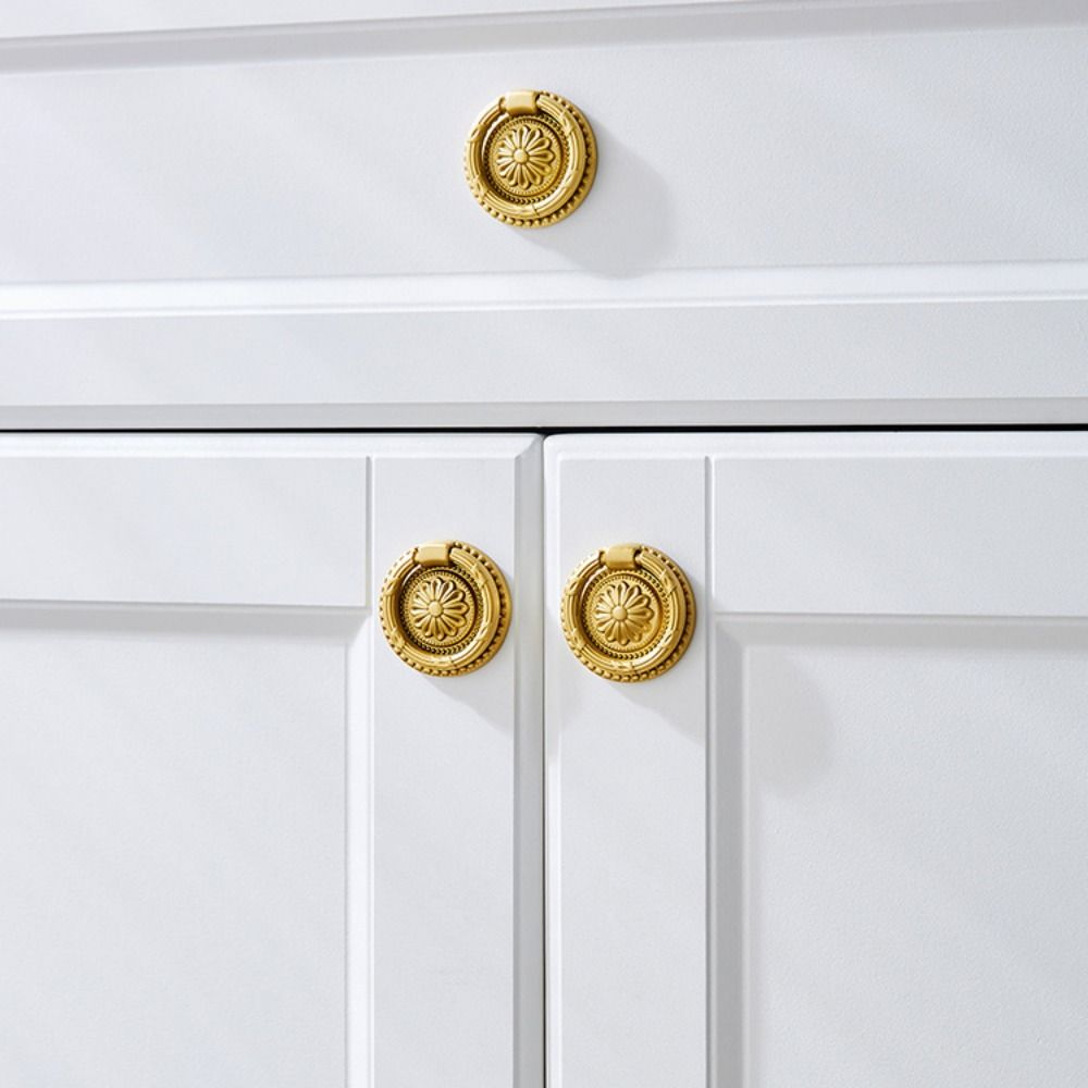 Retro Cabinet Door Knobs Furniture Hardware Wardrobe Drawer Pulls Retro Knob Brass Handle  Dresser