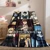 Death Note Top 2D Cartoon Flannel Blanket, Printed Pattern for Room, Soft Bedding Travel Picnic Throw_LIAN