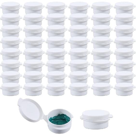 CHGCRAFT 50 Pcs Paint and Solvent Cups Clear Paint Cups with Lids Plastic Paint Cups Reusable Spill Proof Paint Cups for Arts Crafts Supplies