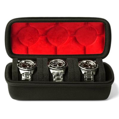 Uhrenbox Organizer für Herren, Uhren-Reiseetui Tragbare Aufbewahrung Uhren-Displayhalter für Armbanduhren mit Anti-Verschiebe-Uhrenkissen