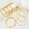 Vintage Boho Gold Color Metal Bangles Set for Women Punk Hiphop Textured Bracelets Fashion Wedding Daily Wear Party Jewelry Gift