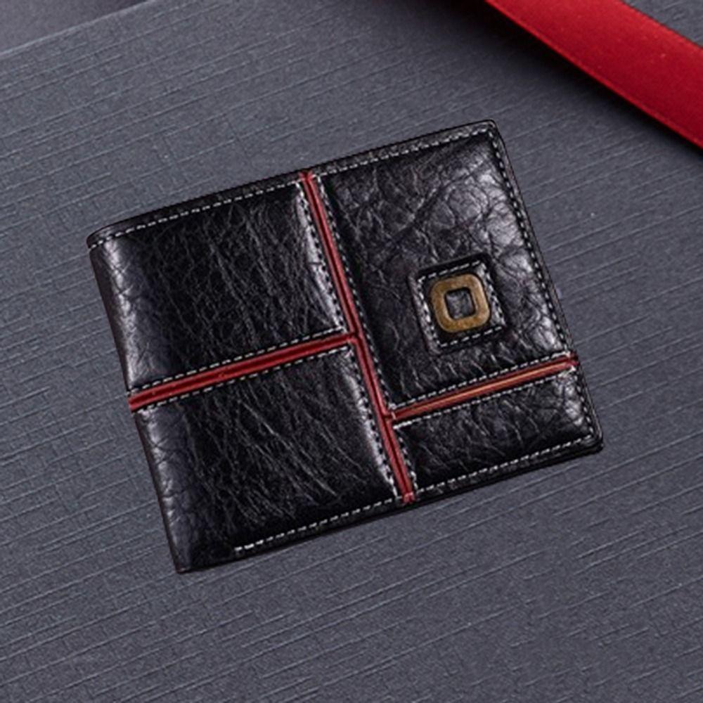 Pu Leather Male Bifold Wallets Classic Coin Pocket Fashion Men's Short Wallet  Daily