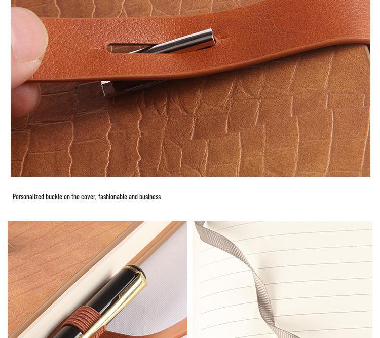 A5 Business Office Hardcover Buckle Notepad - Creative Imitation Leather PU Notebook with Custom Logo