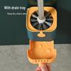 Wall-Mounted Long-Handled Toilet Brush with Drain Pan for Effective Cleaning