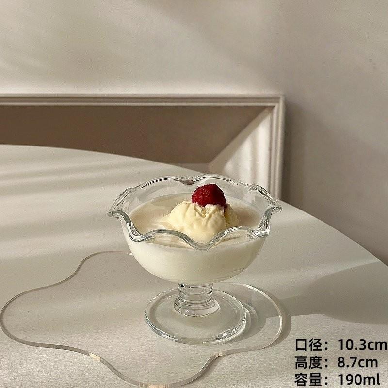 Minimalist Instagram-style Glass Petal Dessert Cup, Ice Cream Cup, Glass Cup, Summer Ice Cream Cup, Yogurt Bowl, Juice Glass 101-200ml