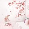 Bunter Rosa Kirschblüten-Hase Wandaufkleber DIY Vinyl Kunst Florale Abziehbilder Selbstklebend für Mädchenzimmer Kinderzimmer Dekoration