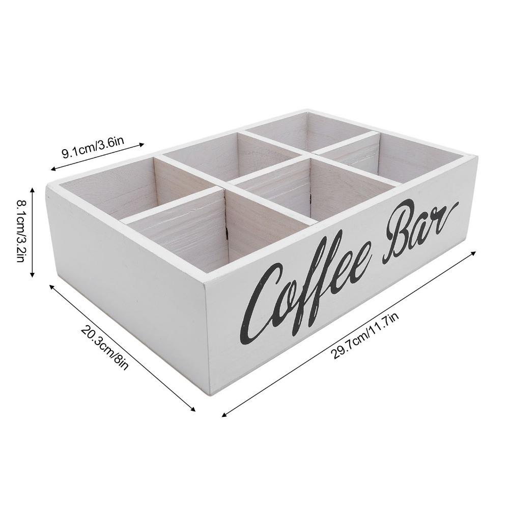 Wooden Material Coffee Bar Organizer Black/White Coffee Pods Holder Kitchen Storage белый