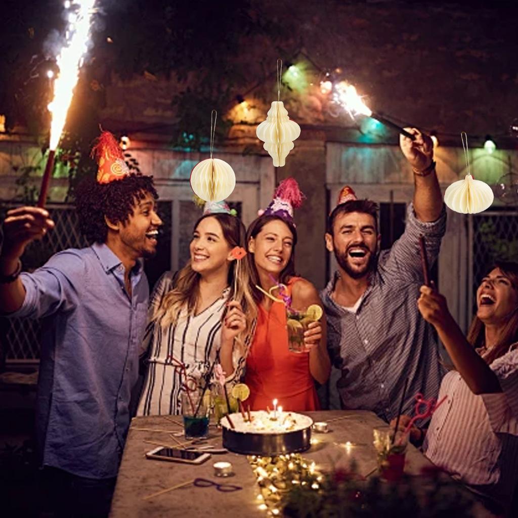 3pcs Hanging   Paper Ornaments 3 Different Shapes   Magnetic Hanging   Paper Xmas Tree Decorations