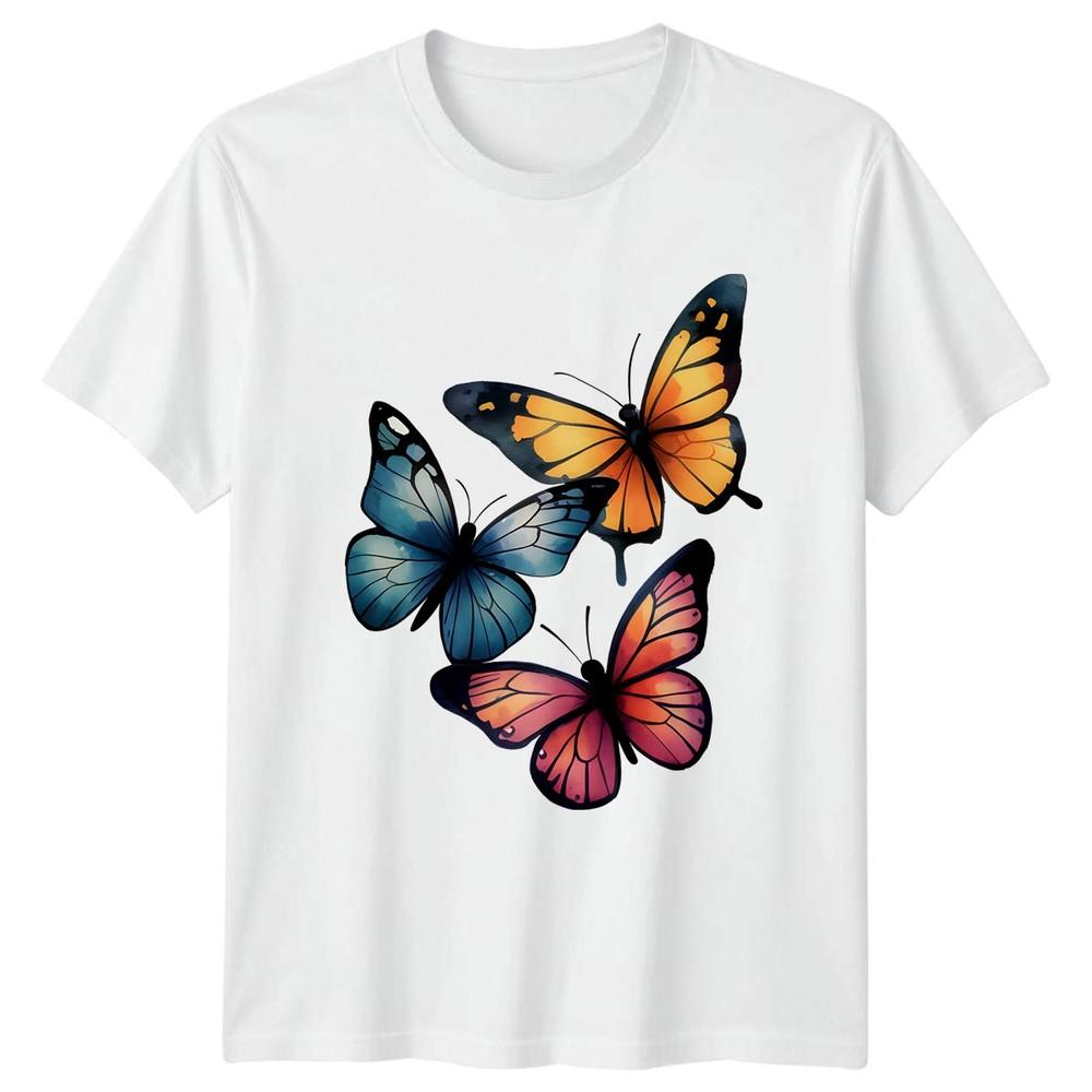 Vibrant Watercolor Butterfly Art TShirt Butterfly Nature Birthday Gift S
