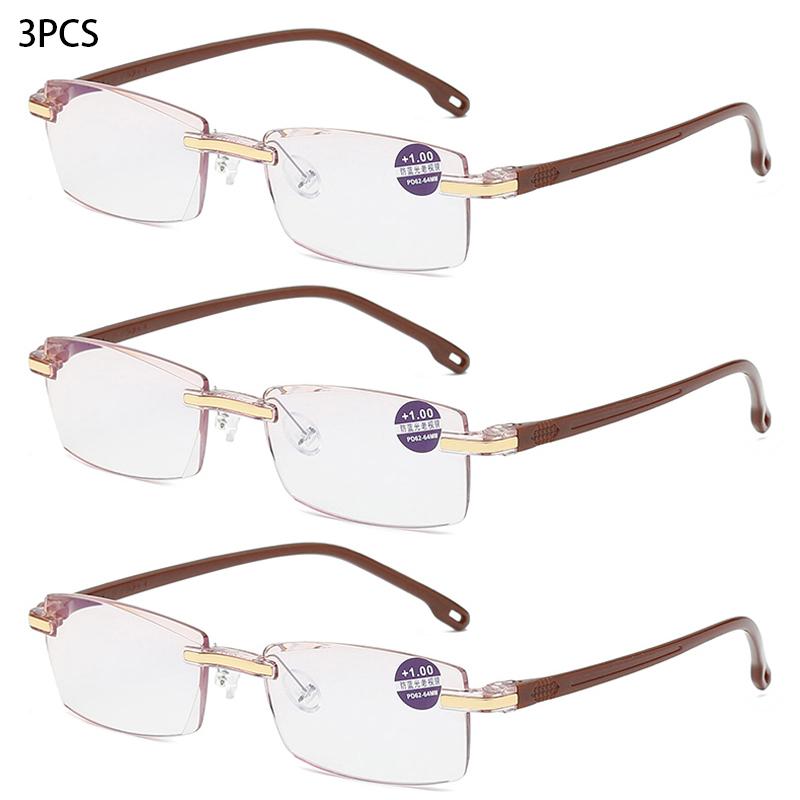 1/3PCS Ultralight Rimless Reading Glasses Anti-Blu-Ray Computer Glasses Presbyopia Reader +1.0 To +4.0 for Women Men