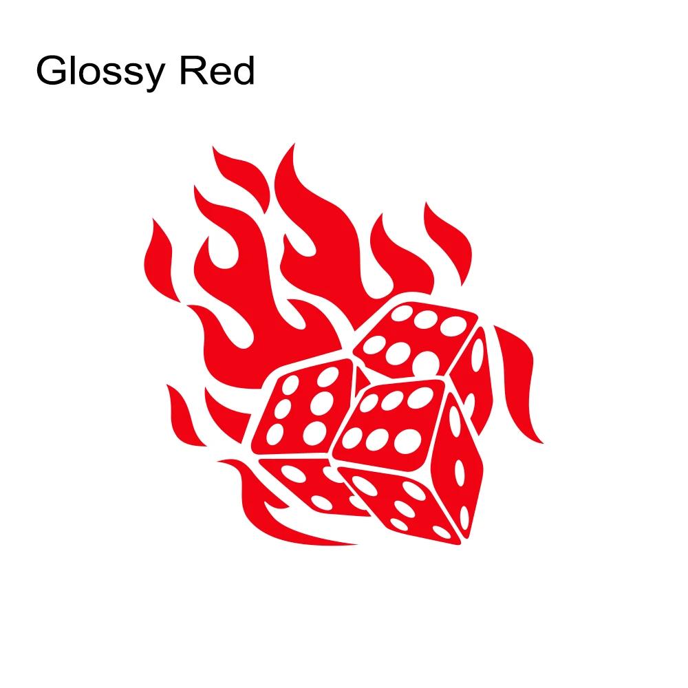 Car Engine Hood Sticker Flame Dice Graphic Vinyl Decal For Auto Vans Trucks SUV Self-Adhesive Auto Body Window Decor Accessories