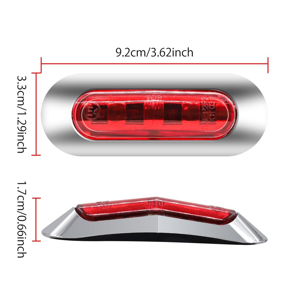 X-STYLE Side Marker LED 24V Red 4 Row LED Truck Marker Lamp Trailer
