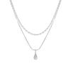 Double-layer Water-drop Pendant Necklace - A Unique and Stylish Small-scale Design for Women, Featuring An Elegant and Fashionable Collar Chain.
