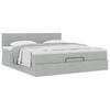 Ottoman Bed with Mattress Light Grey 180x200 cm Velvet