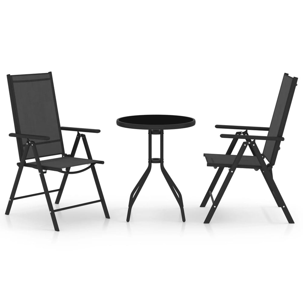 Mobilier de bistro 3 pcs Aluminium et textilène