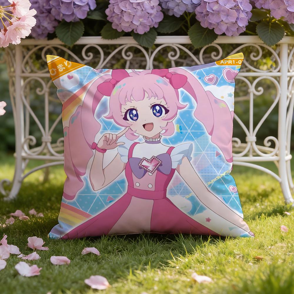 Cute Anime H-Himitsu no AiPri Cushion Cover Home & Car Dual-Scene Pillow Cover: Reversible for Premium Comfort