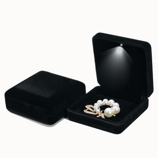 LED Light Jewelry Gift Box for Engagement Rings, Bracelets, Bangles, and Necklaces