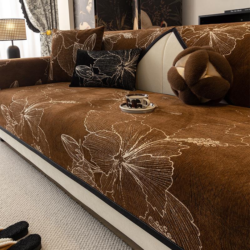 New Chenille Sofa Cushion Four Seasons Universal Non-Slip Seat Cushion Modern New Chinese Sofa Cover Cover Cloth