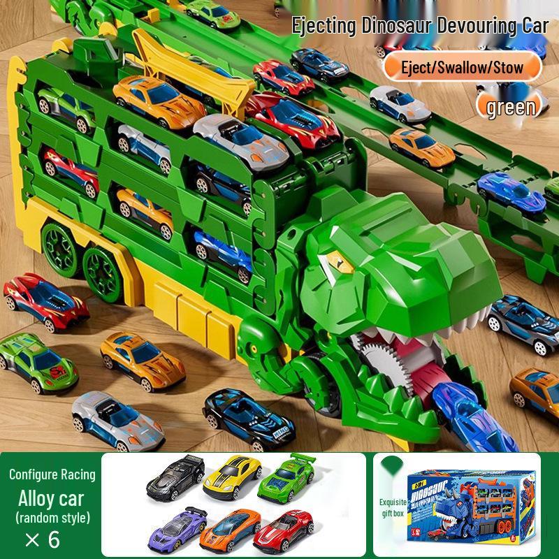 Dinosaur Deformation Toy Car Set - Triceratops & Tyrannosaurus Rex