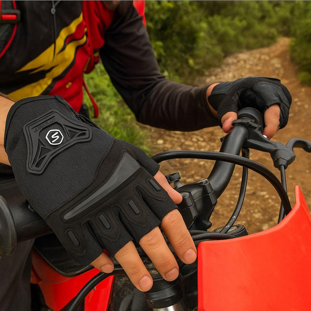 Anti Slip Motorcycle Gloves Breathable Outdoor Sports Gloves Half Finger Gloves  Mountain Bike