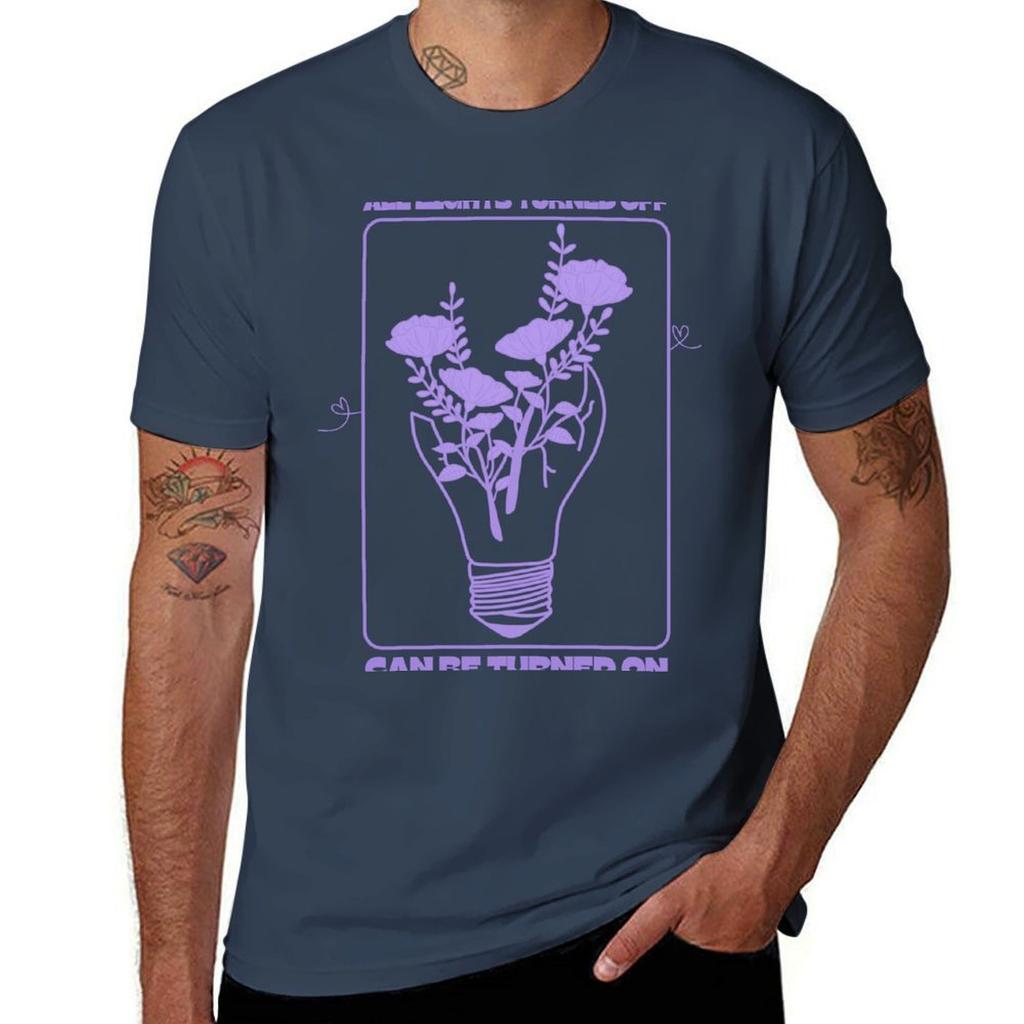All Lights Turned Off Purple Call Your Mom Tshirt Simple Casual Short Sleeve Tee