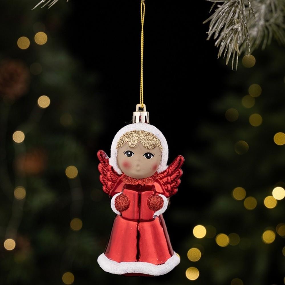 Glitter Detail Angel Doll Pendant Plastic Angel Hanging Decor Christmas Tree Decor