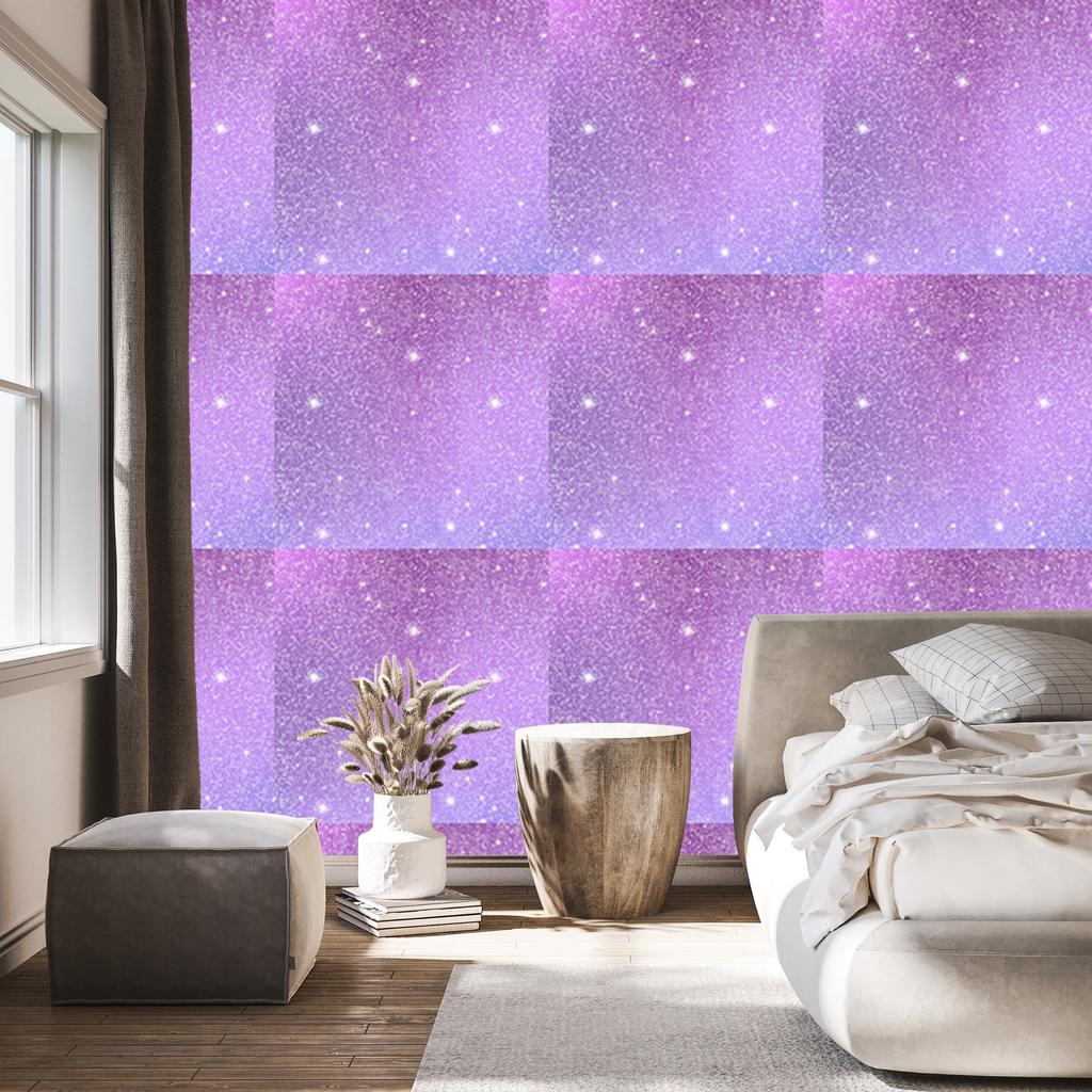 Lavender, purple and blue glitter wallpaper for living room and bedroom 50x1000