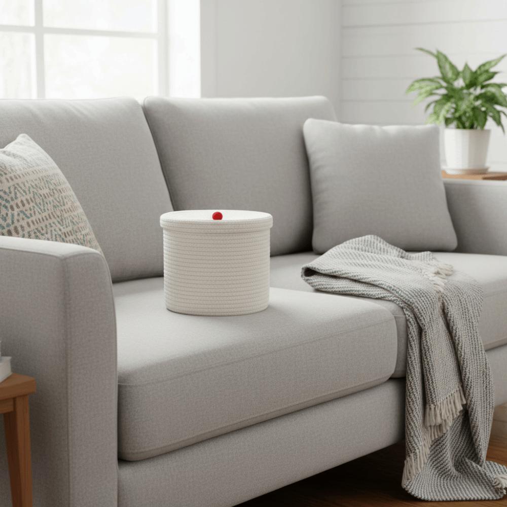 Large Capacity Storage Basket Hand Woven Desktop Organizer Cotton Thread Basket  Desktop Use