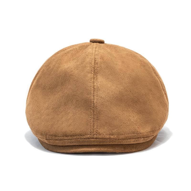 Classic Cap Autumn Winter Peaked Cap Suede Forward Cap Vintage Beret Painter's Cap