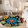 Flower Round Office Rug Perfect for Study Room Kitchen Dormitory Living Rooms Antislip Round Carpet Decorate Offices Best for Christmas