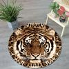 1pc Realistic Tiger Print Round Mat - 100% Polyester Non-Slip Floor Mats, Suitable for Living Room, Bedroom, Office Decor