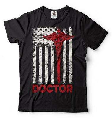 Doctor MD T-shirt USA Flag American Flag Doc T-shirt Gift for Dad Father Medical