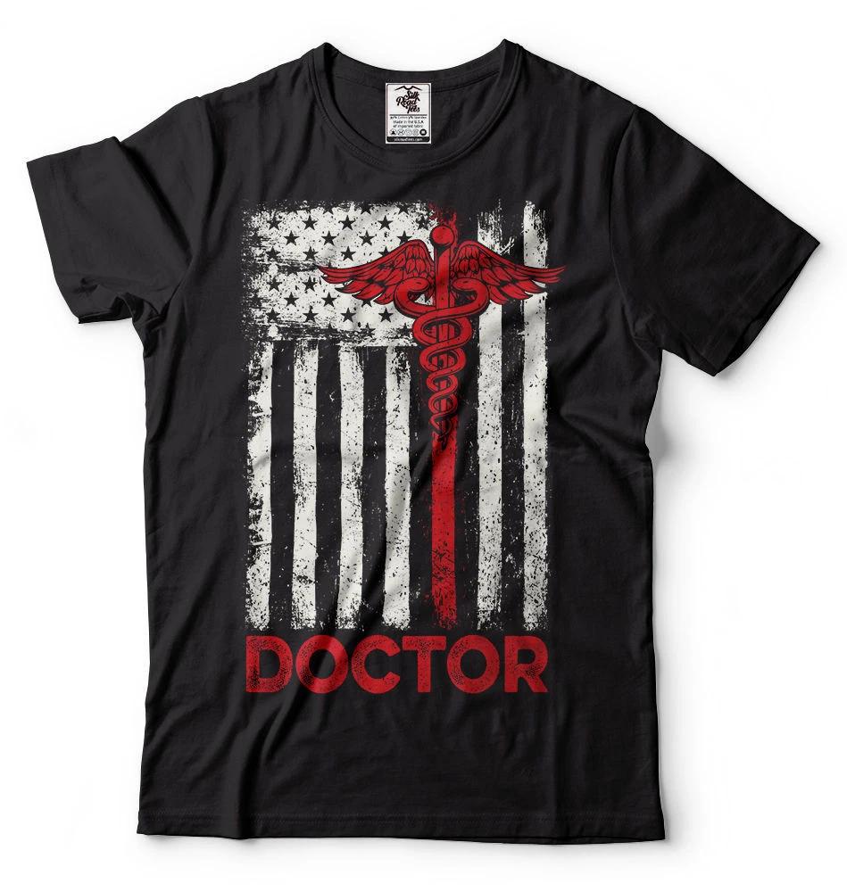 Doctor MD T-shirt USA Flag American Flag Doc T-shirt Gift for Dad Father Medical M