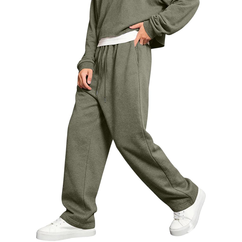 Men's Sport Sweatpants With Drawstring Elastic Waist, Retro , Loose Wide-leg Pants With Pockets