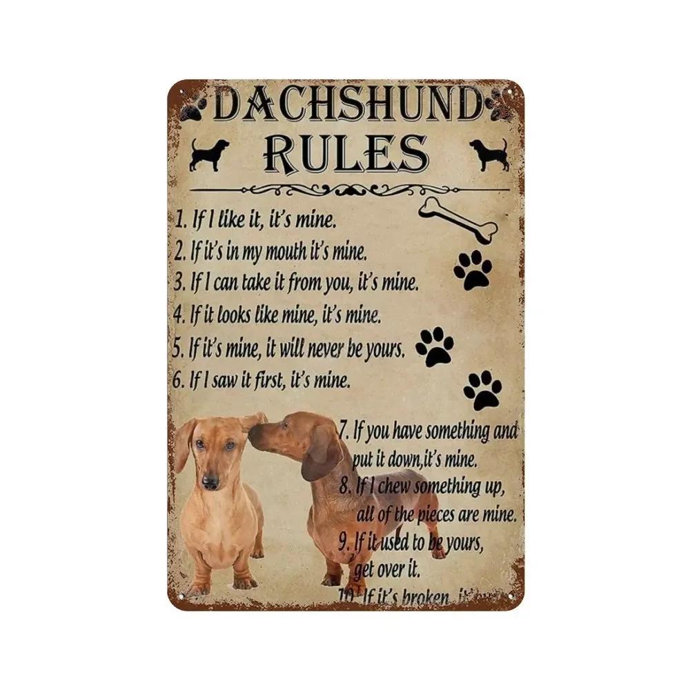 1Pc Vintage Funny Dachshund Dog Doberman Metal Aluminum Signs Napkins My Lord Metal Poster Dachshund Art Metal Plaque Wall De