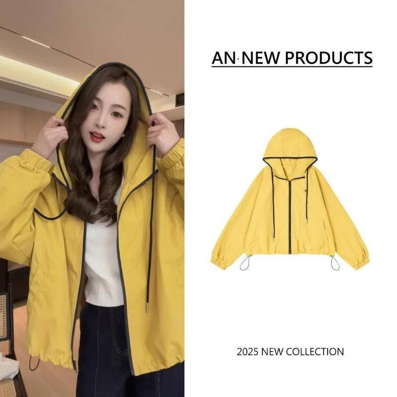 

Hooded Fashion Jacket Spring New 2025 Loose Casual Short Surgeon Top M жовтий