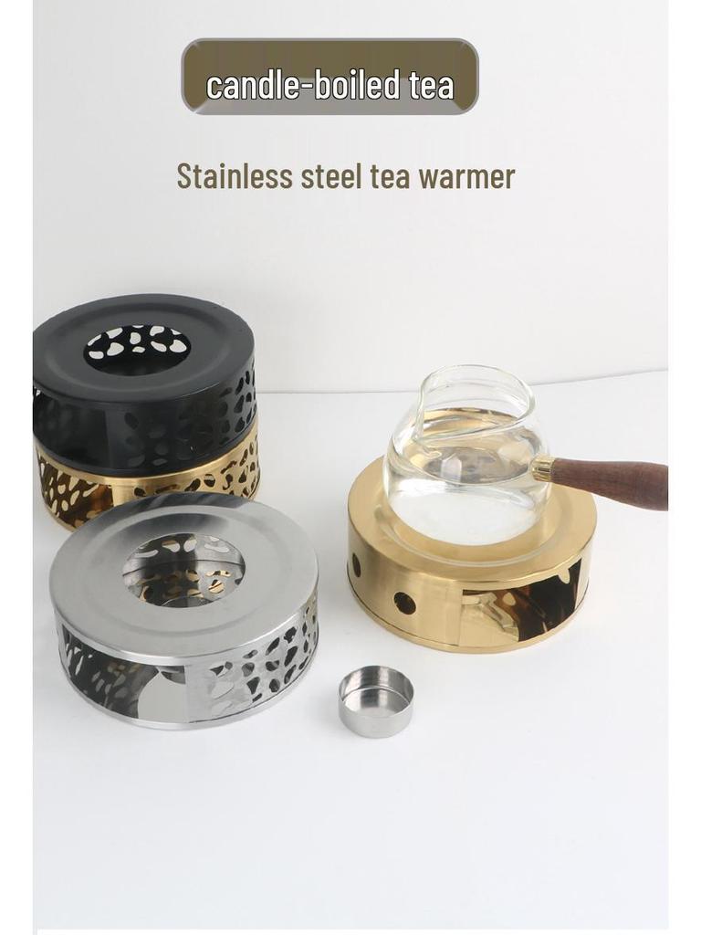 Подогреватель для чая и кофе из нержавеющей стали, подставка с подогревом от свечи