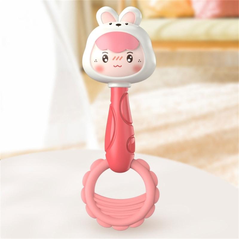 Handheld Shaker Toy for Infant Cartoon Dinosaur Newborns Gift Fun Activity Baby Shaker for 0-12 Month Baby Grasp Toy