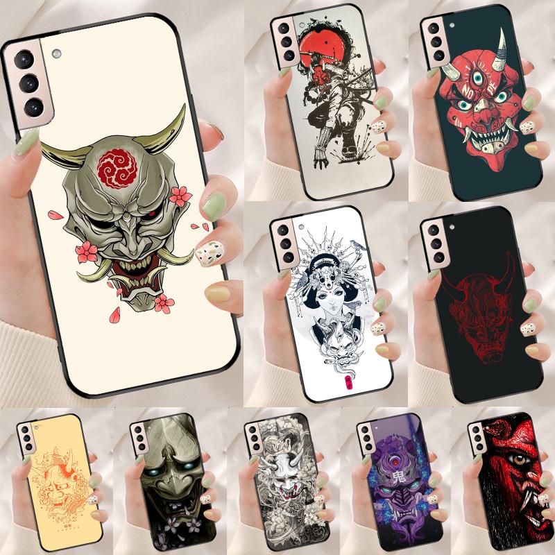 Oni Hannya Mask Funda Case For Samsung Galaxy S25 Ultra S9 S10 S20 FE S21 S22 S23 Plus S24 Ultra Phone Cover