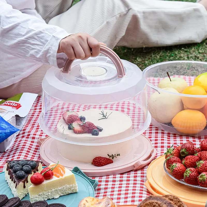 8 tums bärbar tårtlåda dessert genomskinlig låda kylskåp färskhållningslåda matförvaringsbehållare för utomhusbruk återanvändbar bärbar förpackningslåda