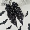 Personalized Halloween Hairpin Bow Spring Hair Clips for Women, Pumpkin Skeleton Ghost Hand Printed Skull Accessory Fabric Barrettes, Cute Horror