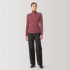 MUJI Washable Wool Rib Turtleneck Smoky Size XS Women's High-Gauge Sweater, BA1OXA4A, Pink,