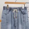 Plus Size High Elasticity Women's Summer Cropped Straight-Leg Jeans for Enhanced Comfort