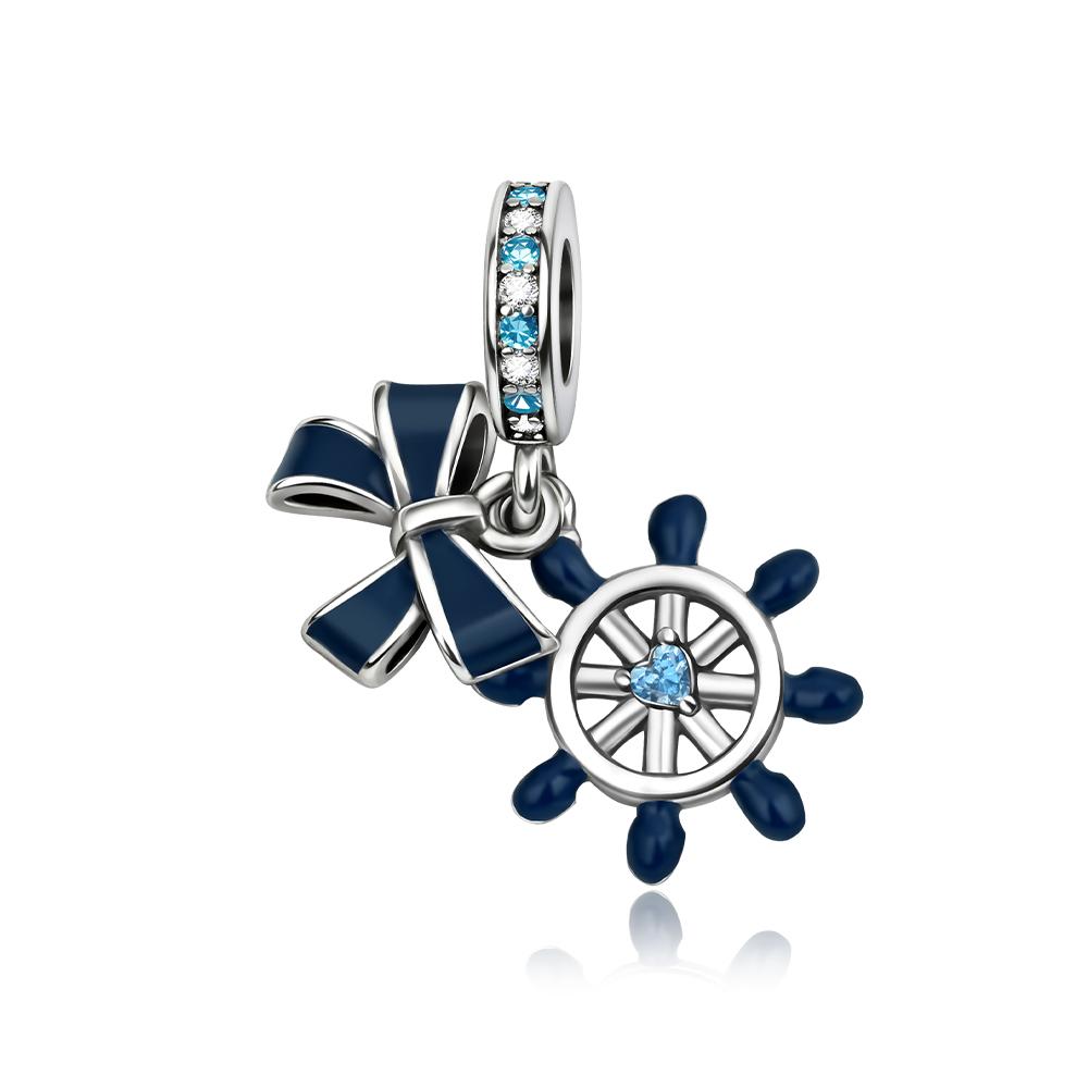 New Original Copper Blue Charms Holy Mother Palm Heart Cat Beads Pendants Fit Bracelet Necklace Diy Jewelry Gift