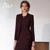Red Angora Sleeveless Dress Suit: Slimming Professional Ladies Workwear for Spring & Autumn