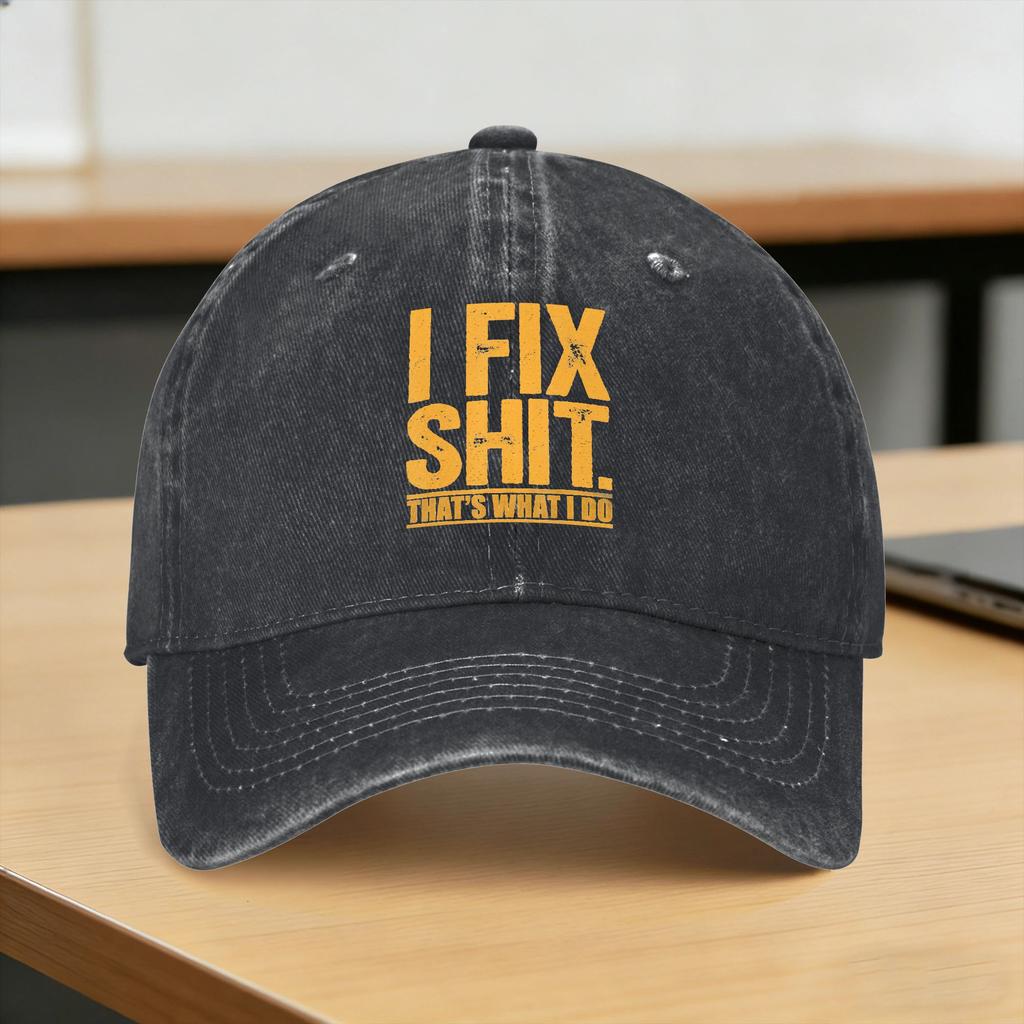 I Fix Shit That'S What I Do Tshirt Mechanic Father Dad Sun Baseball Cap Men Adult Print Hip Hop Hats Summer Baseball Caps