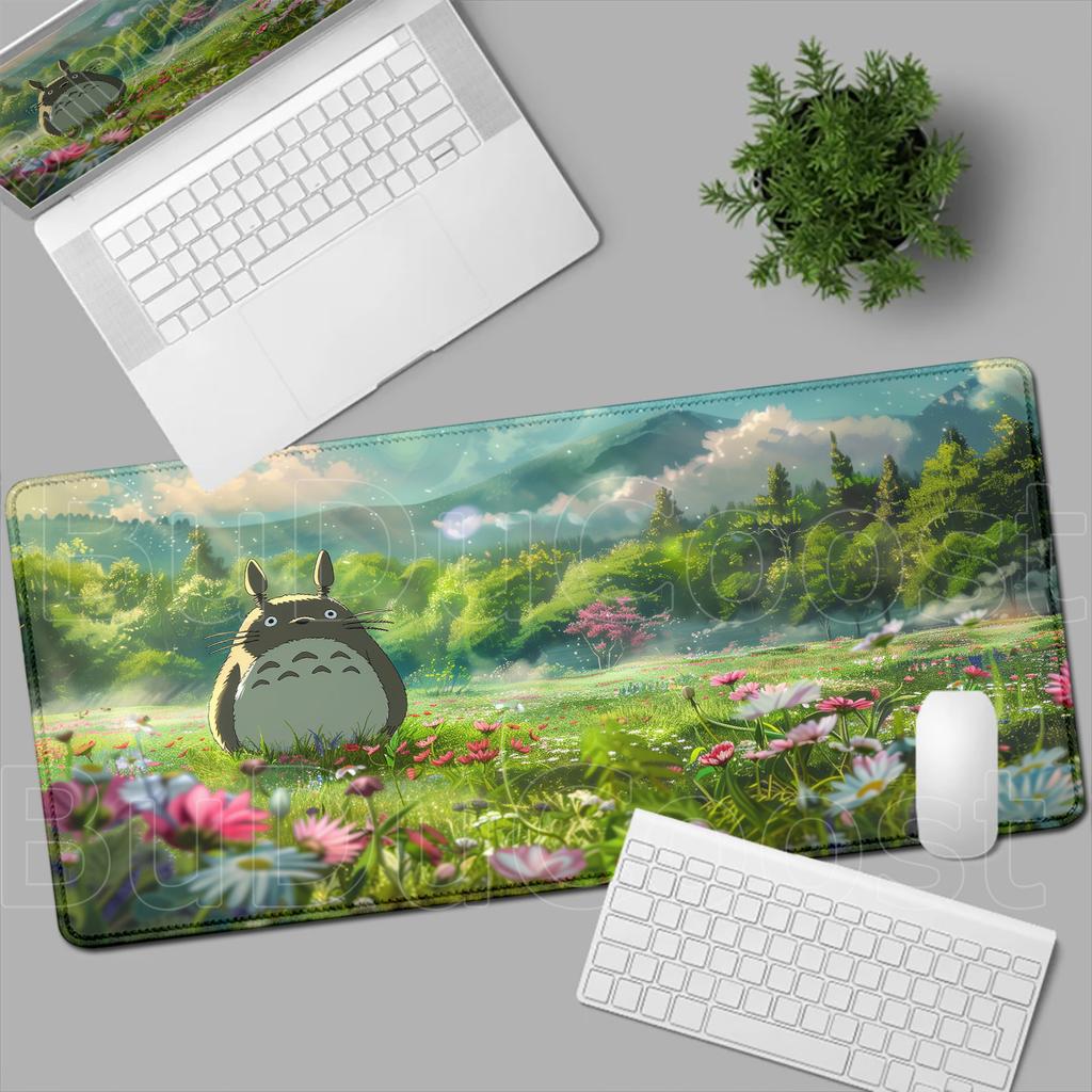 Tappetino Mouse Bordo Bloccato Anime T-Totoros Mouse Pad Accessori Gaming per Laptop Nuovo Gioco per Computer Tastiera Tappetino da Scrivania Mousepad XXL per Regalo